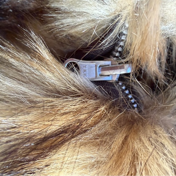 NAADAM Faux Fur cashmere reversible bomber jacket coat brown NWT M - Picture 6 of 10